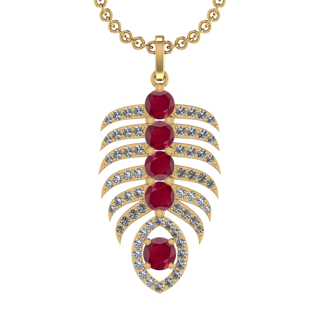 4.60 Ctw VS/SI1 Ruby and Diamond 14k Yellow Gold Pandant (ALL DIAMOND ARE L: Center Stone Weight :-3.00 Ctw ( Round Cut) Center Stone Color :- Ruby Center Stone Setting : Prong Side Diamond Weight Of Ctw :- 1.60 Ctw Color : J-K Clarity : VS/SI1 Daimond Setting : Prong Metal We