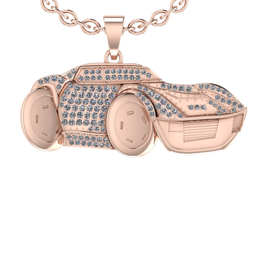 1.31 Ctw VS/SI1 Diamond 14K Rose Gold Hip Hop theme Pendant Necklace: Total Diamond Weight : 1.31 Ctw (Round cut) Center Diamond Color :- J-K Center Clarity : VS/SI1 Stone Setting : Prong Metal Weight : Approx 17.20 Gram 14K Rose Gold Hip Hop theme Pendant Necklace #3SS