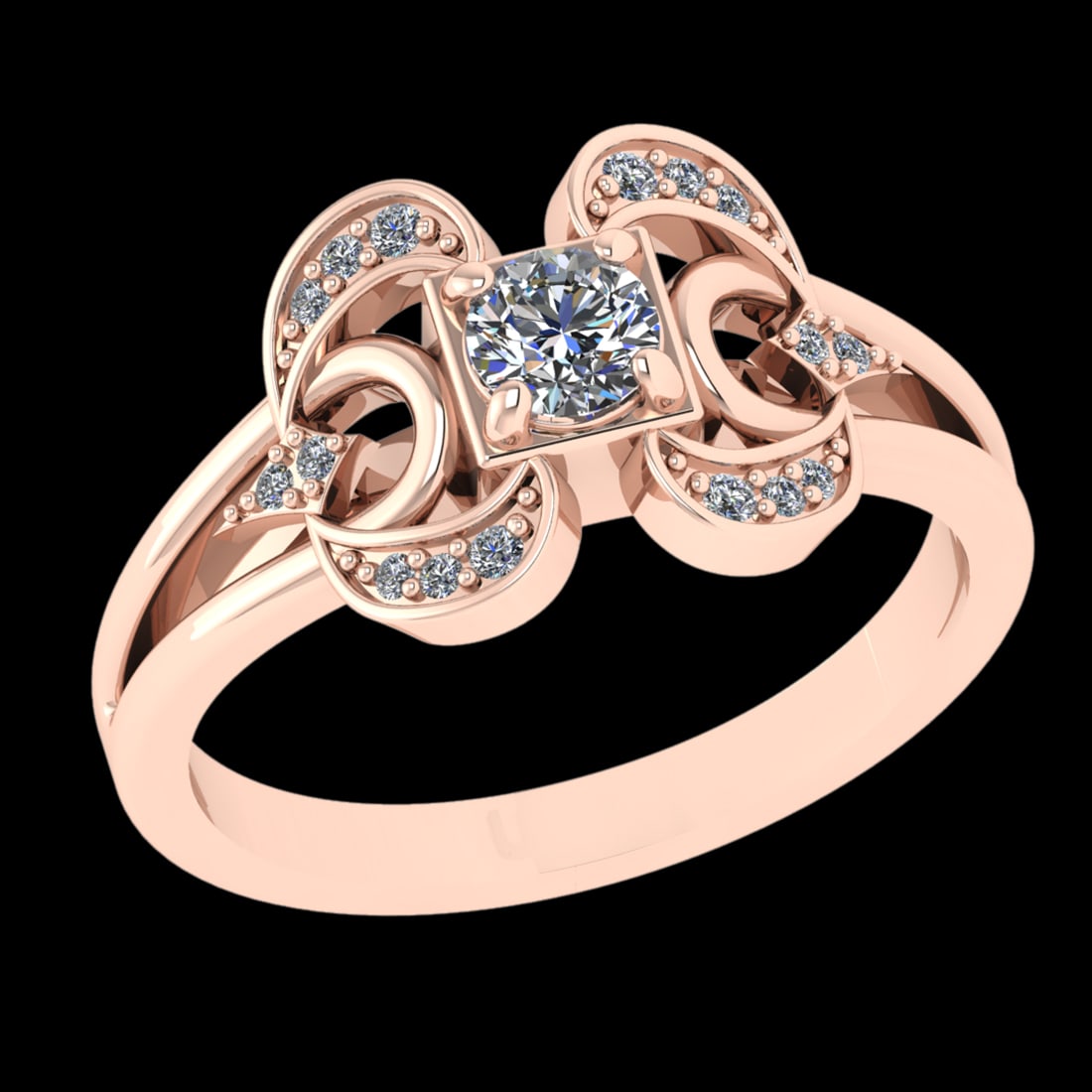 0.34 Ctw VS/SI1 Diamond Prong Set 10k Rose Gold Engagement Ring( (ALL DIAMO: Center Daimond Weight :-0.25 Ctw ( Round Cut) Color : J-K Clarity : VS/SI1 Side Diamond Weight Of Ctw 0.09 Ctw Color : J-K Clarity : VS/SI1 Daimond Setting : Prong Metal Weight : Approx 4.20 gram 10k