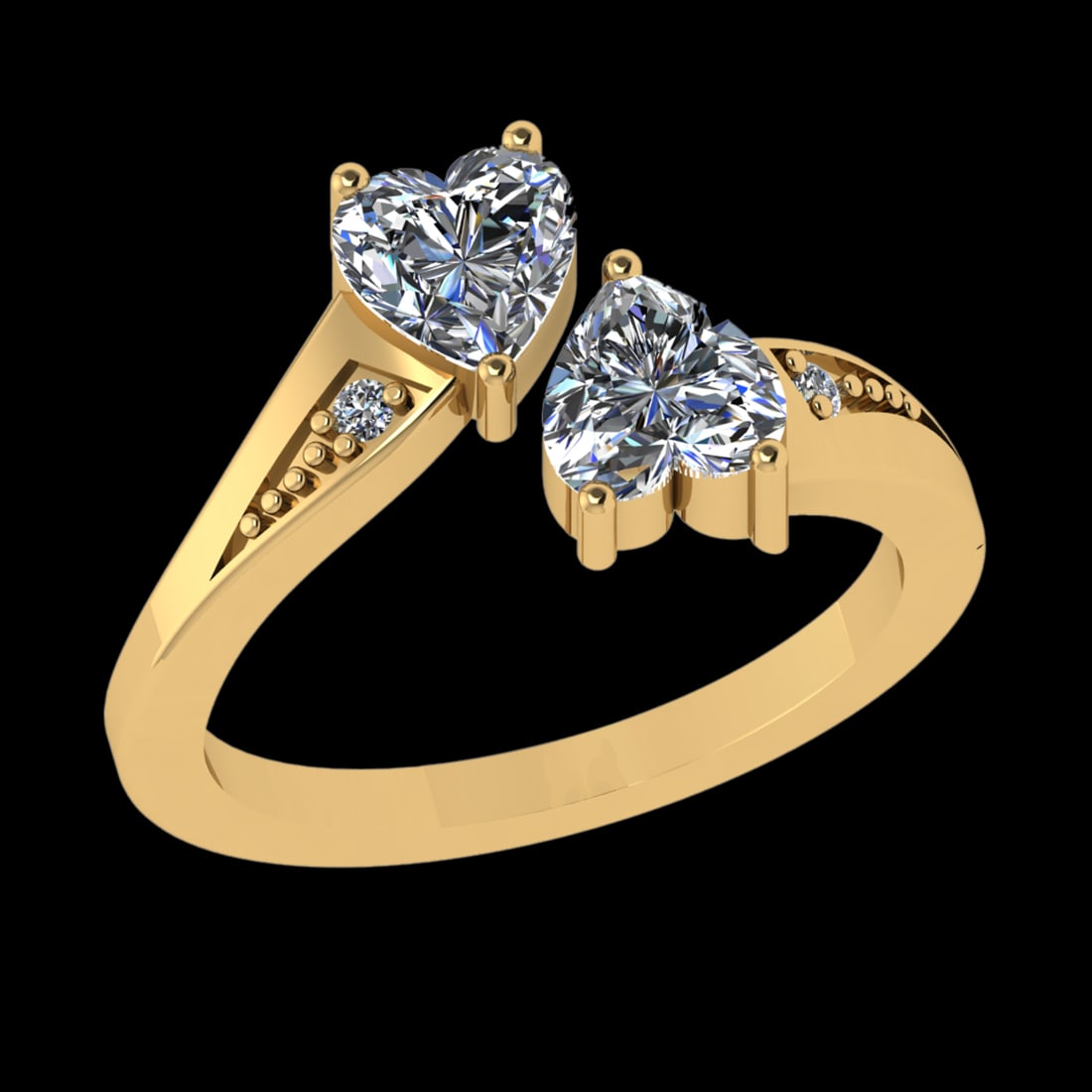 1.53 Ctw VS/SI1 Diamond 10k Yellow Gold Engagement Ring (ALL DIAMOND ARE LA: Center Daimond Weight :-1.50 Ctw ( Heart Cut) Color : J-K Clarity : VS/SI1 Side Diamond Weight Of Ctw 0.03 Ctw Color : J-K Clarity : VS/SI1 Daimond Setting : Prong Metal Weight : Approx 4.33 gram 10k