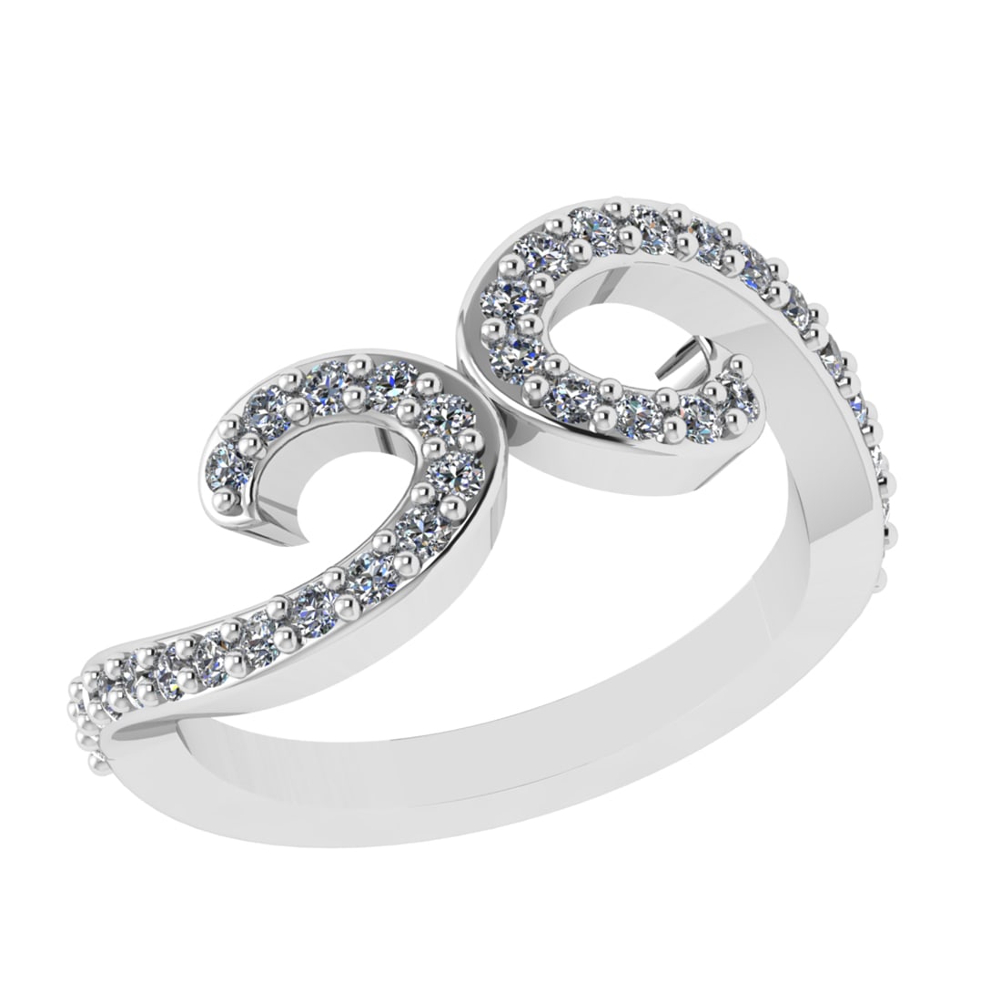 0.45 Ctw VS/SI1 Diamond Prong Set 18k White Gold Eternity Band Ring (1 of 2)