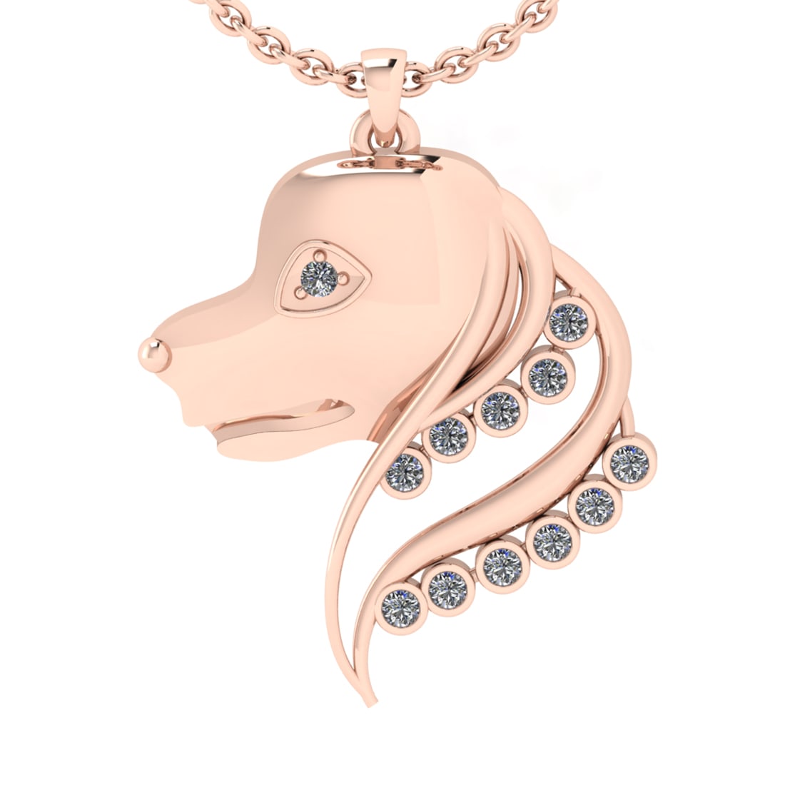 0.42 Ctw SI2/SI1 Diamond 14k Rose Gold Pendant (ALL DIAMOND ARE LAB GROWN): Total Daimond Weight :-0.42 Ctw Color : G-H Clarity : SI2/SI1 Setting : Prong Metal Weight : Approx 11.37 gram 14k Rose Gold Pendant (ALL DIAMOND ARE LAB GROWN) #3SS22529v15