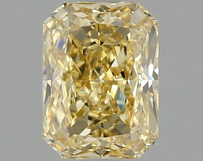 1.57ct Radiant Cut Lab Grown Diamond: IGI CertifiedRadiantCut Loose Diamond (LAB GROWN) - Weight:1.57 ctw; Color: Fancy Intense Yellow; Clarity: VVS2 #3SS98975v15