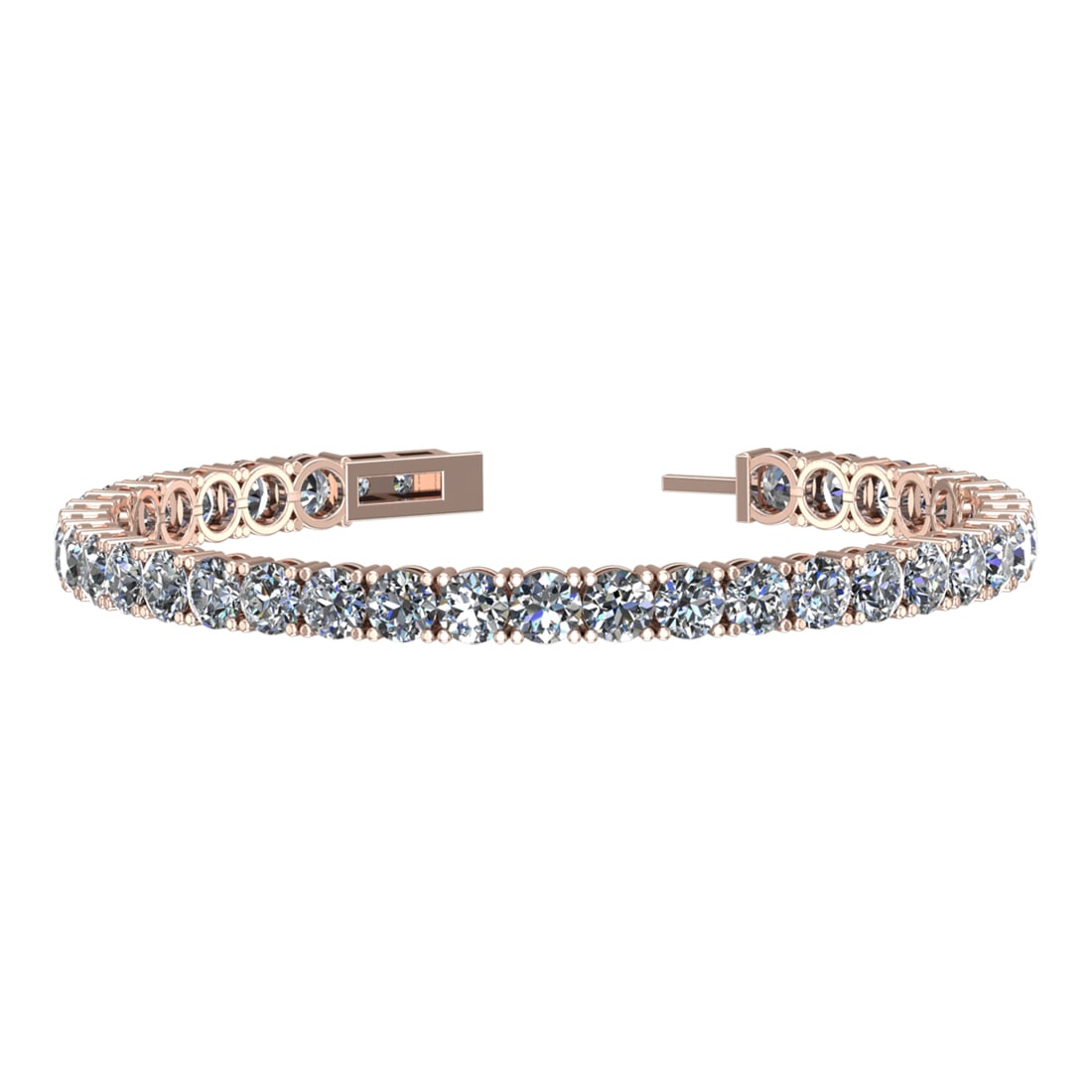 14.00 Ctw VS/SI1 Diamond Prong Set 14k Rose Gold Bracelet: Total Daimond Weight :-14.00 Ctw Color : G-H Clarity : VS/SI1 Setting : Prong Metal Weight : Approx 14.00 gram 14k Rose Gold Bracelet (ALL DIAMOND ARE LAB GROWN ) T4-4.8B #3SS96459v15