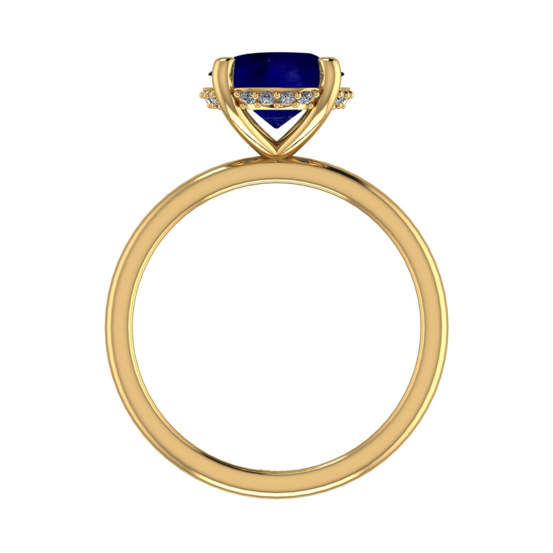 2.59 Ctw VS/SI1 Blue Sapphire and Diamond 14k Yellow Gold Engagement Ring (: Center Stone Weight :-2.50 Ctw ( Oval Cut) Center Stone Color :-Blue Sapphire Center Stone Setting : Prong Side Diamond Weight Of Ctw :- 0.09 Ctw Color : J-K Clarity : VS/SI1 Daimond Setting : Prong M