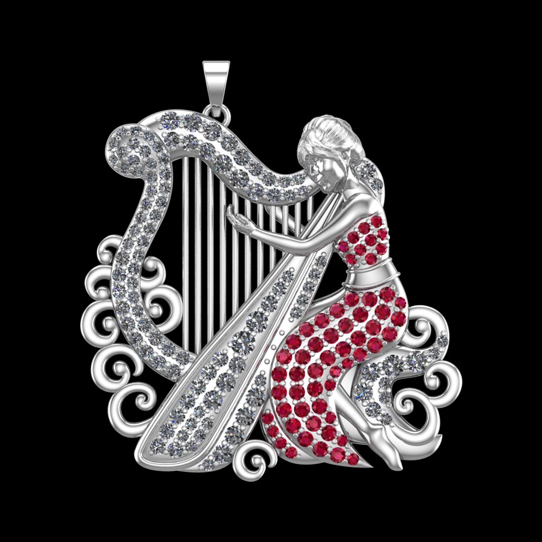 1.47 Ctw VS/SI1 Ruby and Diamond 10k white Gold Pendant (ALL DIAMOND ARE LA: Total Weight of Ctw :-1.47 Ctw (Round cut ) Color : Ruby & White J-K Diamond Clarity : VS/SI1 Setting : Prong Metal Weight : Approx 18.28 gram 10k White Gold Pendant (ALL DIAMOND ARE LAB GROWN) #3SS65