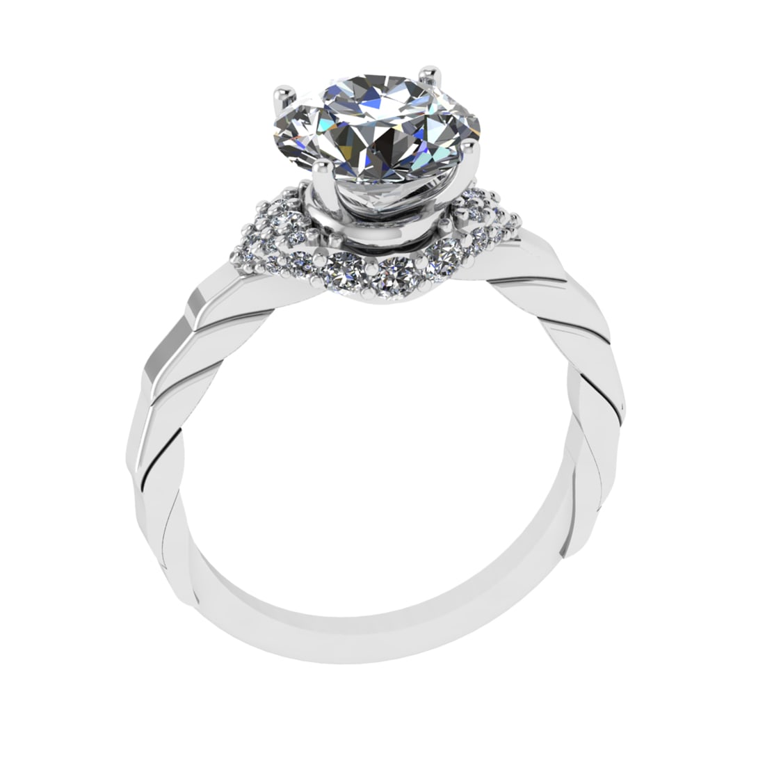 2.82 Ctw SI1/SI2 Diamond Prong Set 14k white Gold Engagement Ring (ALL DIAM: Center Daimond Weight :-2.43 Ctw ( Round Cut) Color : G-H Clarity : SI1/SI2 Side Diamond Weight Of Ctw 0.39 Ctw Color : G-H Clarity : SI1/SI2 Daimond Setting : Prong Metal Weight : Approx 4.20 gram 14