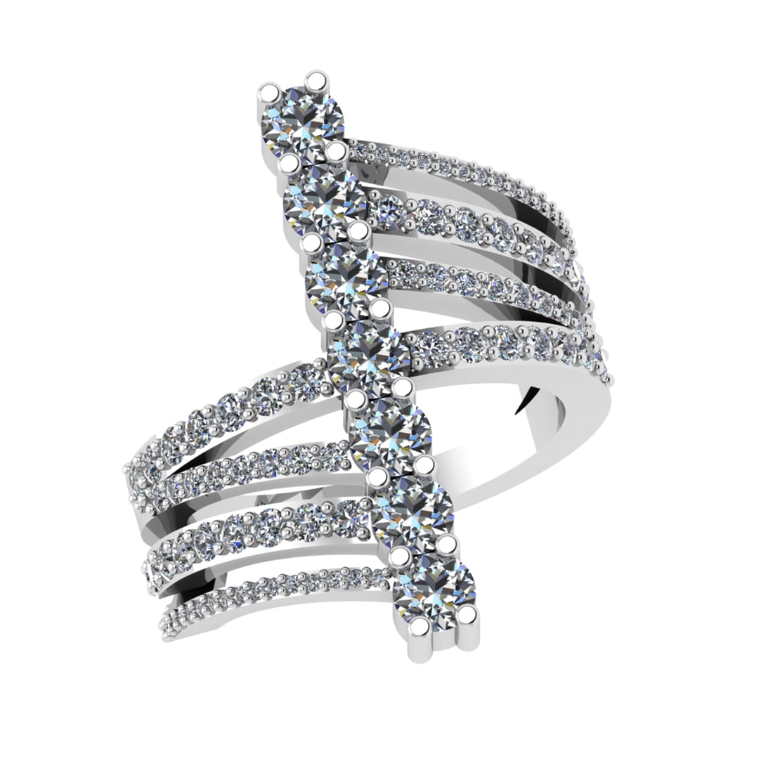 2.04 Ctw SI2/SI1 Diamond Prong Set 14k white Gold Engagement Ring (ALL DIAM (1 of 2)