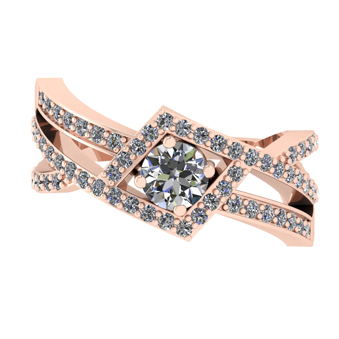 1.38 Ctw SI1/SI2 Diamond Prong Set 14k Rose Gold Engagement Ring: Center Daimond Weight :-0.50 Ctw ( Round Cut) Color : G-H Clarity : SI1/SI2 Side Diamond Weight Of Ctw 0.88 Ctw Color : G-H Clarity : SI1/SI2 Daimond Setting : Prong Metal Weight : Approx 5.48 gram 14