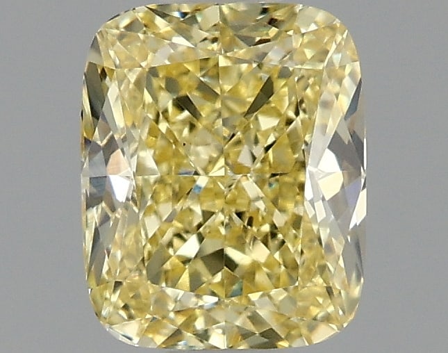 1.05 ctw. VS1 IGI Certified Cushion Cut Loose Diamond (LAB GROWN): IGI Certified Cu Cut Loose Diamond (LAB GROWN) - Weight :- 1.05 ctw; Color :- Fancy Intense Yellow; Clarity :-VS1 #3SS23679v15
