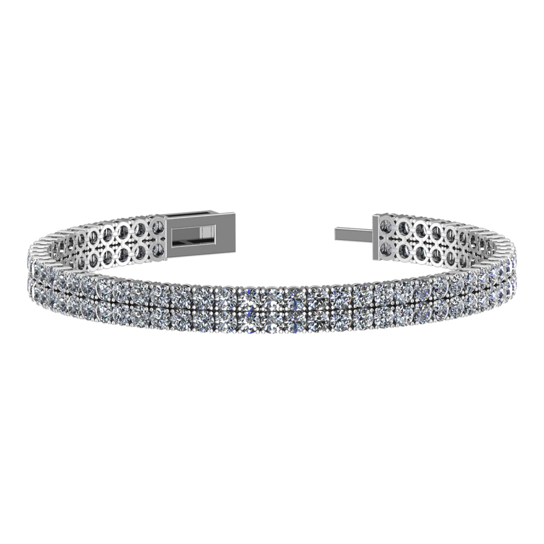 11.00 Ctw VS/SI1 Diamond Prong Set 14k white Gold Bracelet: Total Daimond Weight :-11.00 Ctw Color : G-H Clarity : VS/SI1 Setting : Prong Metal Weight : Approx 19.50 gram 14k White Gold Bracelet (ALL DIAMOND ARE LAB GROWN ) T4-3.0-2B #3SS96463v15