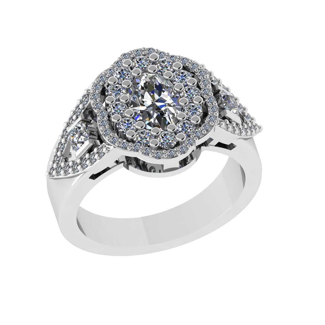 1.73 Ctw VS/SI1 Diamond 14K White Gold Engagement Ring: Center Diamond Weight : 0.75 Ctw (Round Cut) Center Diamond Color :-J-K Center Stone Setting : Prong Clarity : VS/SI1 Total Weight Of Ctw 0.98 Ctw Color : J-K Clarity : VS/SI1 Stone Setting : Prong Me