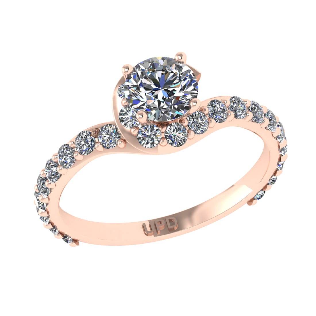 1.71 Ctw VS/SI1 Diamond 14k Rose Gold Hiden Halo Engagement Ring (ALL DIAMO: Center Daimond Weight :-0.90 Ctw ( Round Cut) Color : G-H Clarity : VS/SI1 Side Diamond Weight Of Ctw 0.81 Ctw Ctw Color : G-H Clarity : VS/SI1 Daimond Setting : Prong Metal Weight : Approx 3.60 gram