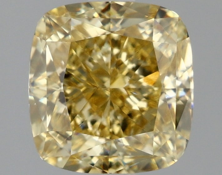 2.11ct Cushion Square Cut Lab Grown Diamond: IGI CertifiedCushion SquareCut Loose Diamond (LAB GROWN) - Weight:2.11 ctw; Color: Fancy Intense Yellow; Clarity: VS1 #3SS99143v15