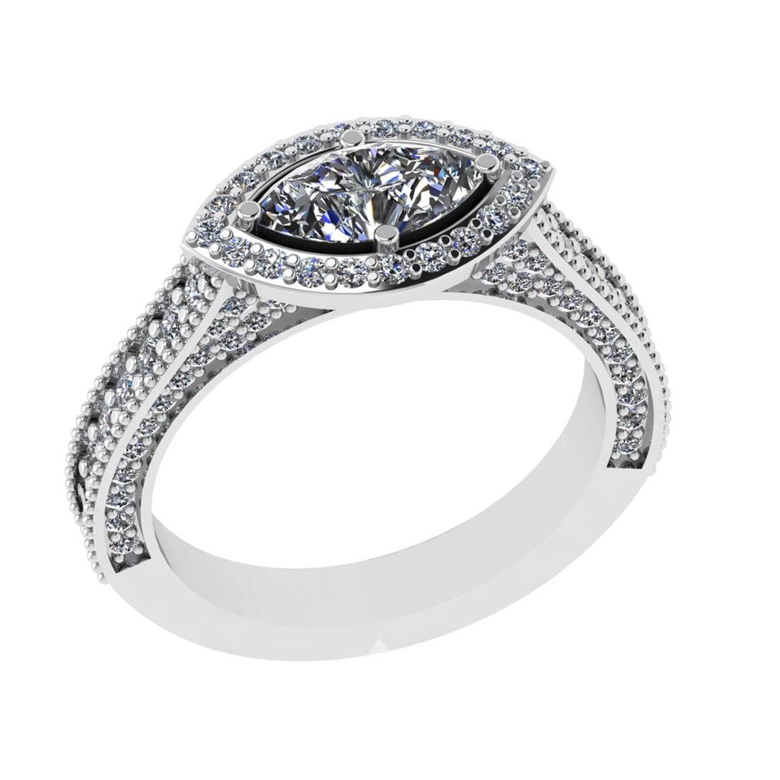 1.90 Ctw SI2/SI1 Diamond 14K White Gold Engagement Ring (ALL DIAMOND ARE LA: Center Diamond Weight :-1.00 Ctw ( Marquise cut) Color :- G-H Clarity : SI2/SI1 Center Stone Setting : Prong Side Diamond Weight Of Ctw 0.90 Ctw Color : G-H Clarity : SI2/SI1 Stone Setting : Prong Met
