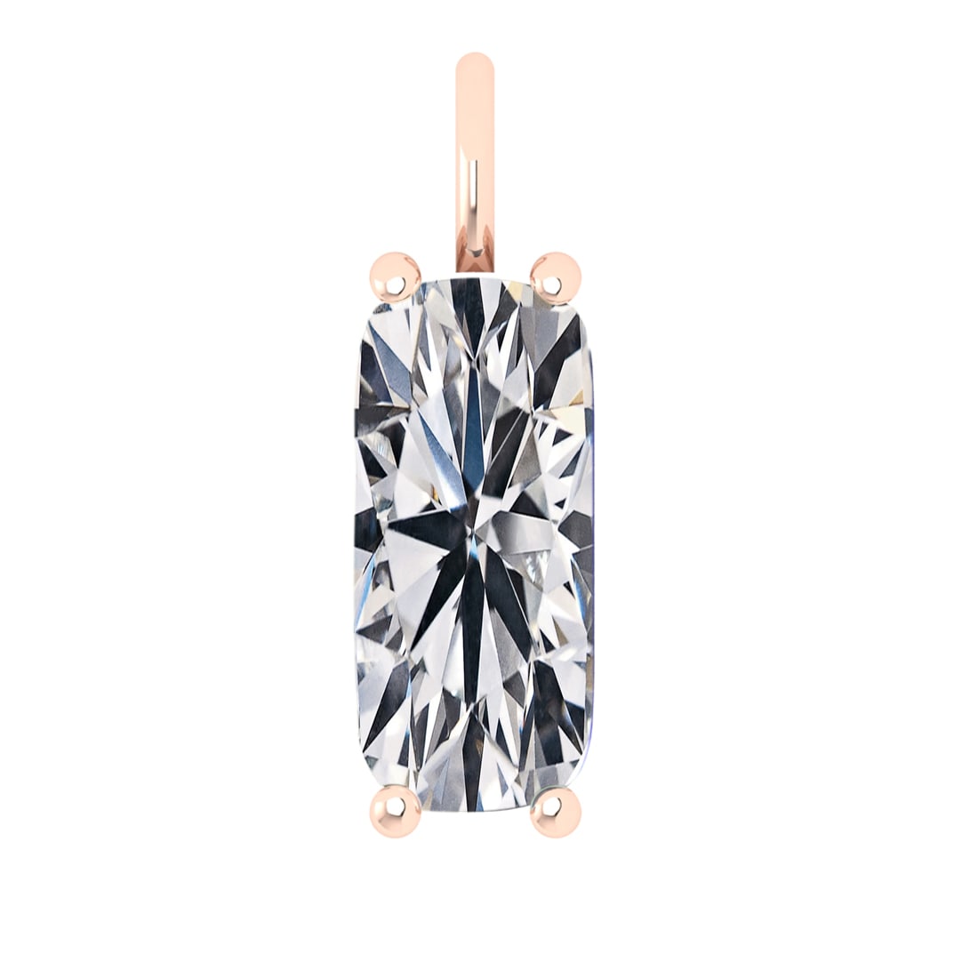 0.59 ctw VS Diamond Style Prong Set 14k Rose Gold Alphabet-I Pendant (ALL L: Total Daimond Weight :-0.59 Ctw Color : White Clarity : VS Setting : Prong Metal Weight : Approx 3.10 gram 14k Rose Gold Alphabet-I Pendant (ALL LAB GROWN Diamond ) #3SS96063v15