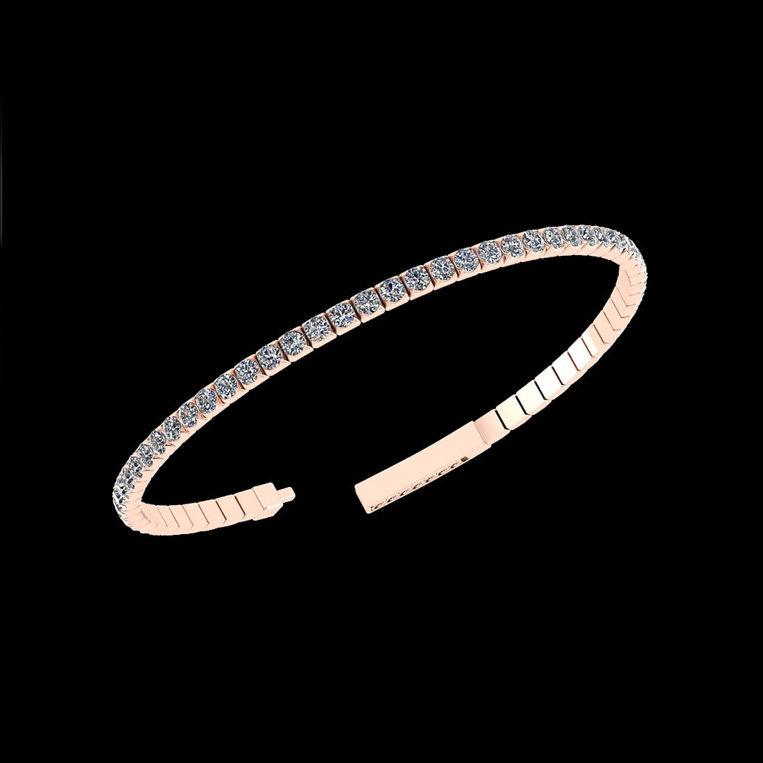1.20 Ctw VS/SI1 Diamond 14K Rose Gold Bangle (ALL DIAMOND ARE LAB GROWN ): Center Diamond Weight : 1.20 Ctw (Round Cut) Center Diamond Color :- J-K Center Clarity : VS/SI1 Stone Setting : Prong 14K Rose Gold Bangle (ALL DIAMOND ARE LAB GROWN ) #3SS73322v14