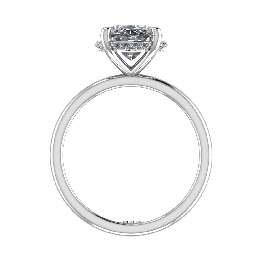 2.59 Ctw VS/SI1 Diamond 14k white Gold Hiden Halo Engagement Ring (ALL DIAM: Center Daimond Weight :-2.50 Ctw ( Oval Cut) Color : G-H Clarity : VS/SI1 Side Diamond Weight Of Ctw 0.09 Ctw Ctw Color : G-H Clarity : VS/SI1 Daimond Setting : Prong Metal Weight : Approx 3.60 gram 1
