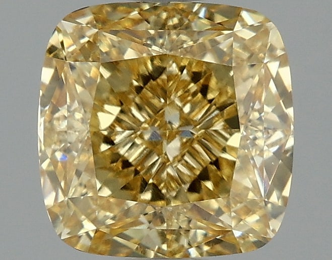 2.03ct Cushion Square Cut Lab Grown Diamond: IGI CertifiedCushion SquareCut Loose Diamond (LAB GROWN) - Weight:2.03 ctw; Color: Fancy Intense Yellow; Clarity: VVS2 #3SS99096v15