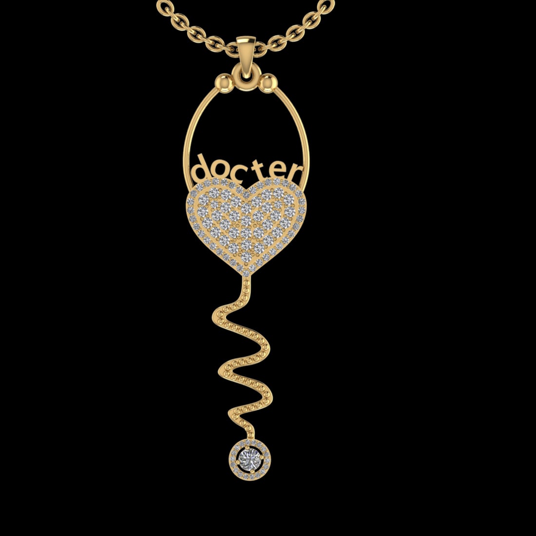 1.90 Ctw VS/SI1 Diamond 10K Yellow Gold Veterinary Doctor theme Pendant (AL: Total Diamond Weight :-1.90 Ctw (Round cut) Color :- J-K Clarity : VS/SI1 Setting : Prong Metal Weight : Approx 9.90 gram 10K Yellow Gold Veterinary Doctor theme Pendant (ALL DIAMOND ARE LAB GROWN ) #