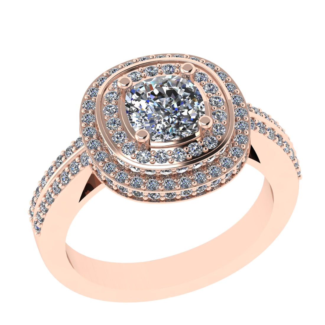 1.93 Ctw VS/SI1 Diamond 14K Rose Gold Engagement Ring (ALL DIAMOND ARE LAB: Center Diamond Weight :-0.90 Ctw ( Round Cut) Color :- J-K Clarity :VS/SI1 Center Stone Setting : Prong Side Diamond Weight Of Ctw 1.03 Ctw Color : J-K Clarity :VS/SI1 Stone Setting : Prong Metal Weig