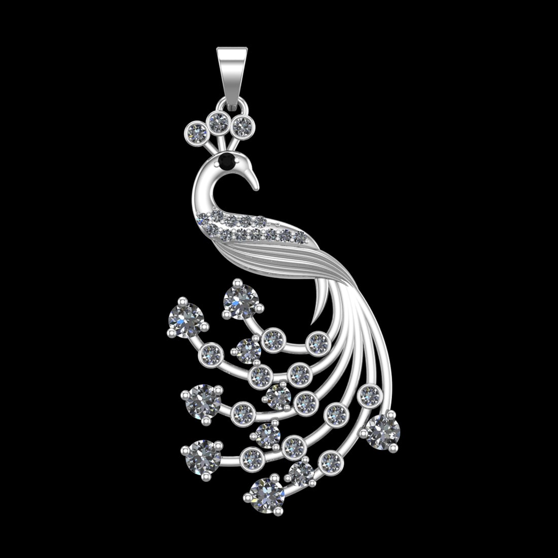 3.67 Ctw VS/SI1 Treated fancy black diamond Prong Set 18k white Gold Pendan: Eye Stone Weight :- 0.02 ctw Eye Stone Color :- Treated fancy black diamond Total Daimond Weight :-4.65 Ctw Color : G-H Clarity : VS/SI1 Setting : Prong Metal Weight : Approx 8.15 gram 18k White Gold