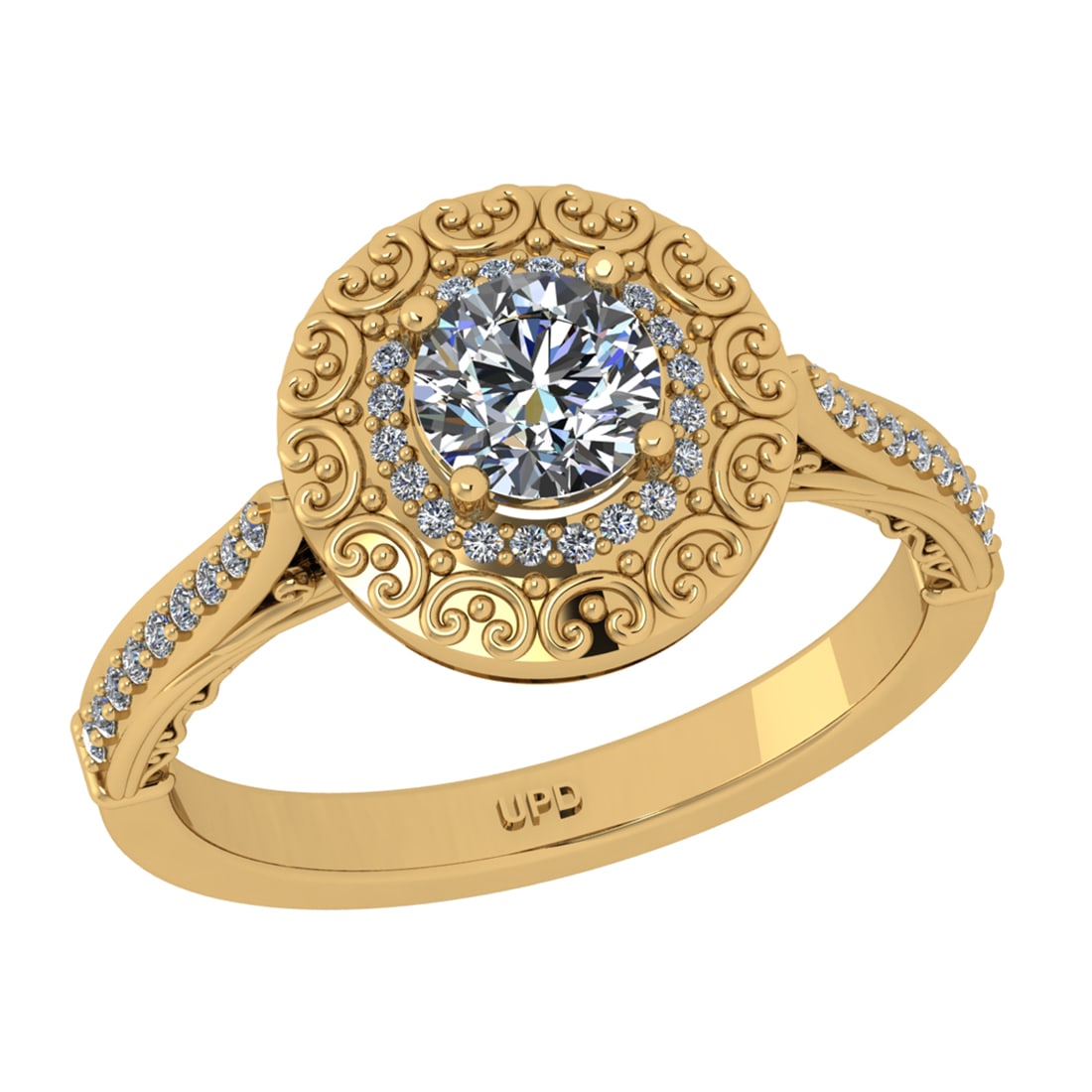 1.10 Ctw VS/SI1 Diamond Prong Set 14k Yellow Gold Engagement Ring (ALL DIAM: Center Daimond Weight :-0.84 Ctw ( Round Cut) Color : G-H Clarity : VS/SI1 Side Diamond Weight Of Ctw 0.26 Ctw Color : G-H Clarity : VS/SI1 Daimond Setting : Prong Metal Weight : Approx 6.20 gram 14k