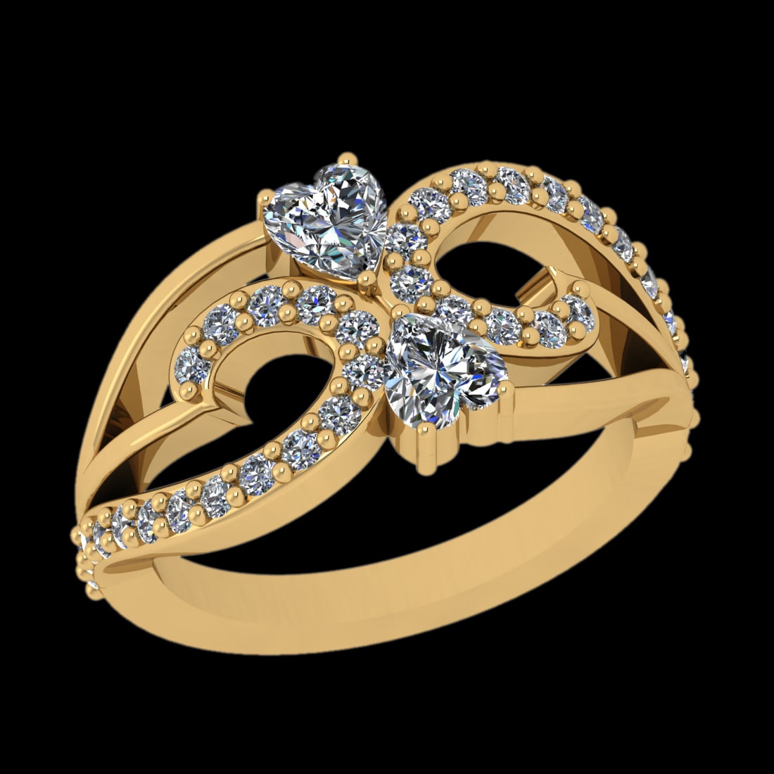 1.01 Ctw VS/SI1 Diamond Prong Set 10k Yellow Gold Engagement Ring: Center Daimond Weight :-0.50 Ctw ( Heart Cut) Color : J-K Clarity : VS/SI1 Side Diamond Weight Of Ctw 0.51 Ctw Color : J-K Clarity : VS/SI1 Daimond Setting : Prong Metal Weight : Approx 4.68 gram 10k