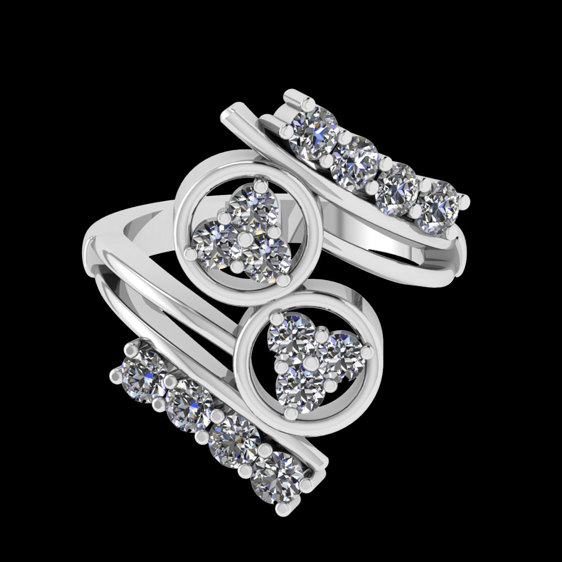1.14 Ctw VS/SI1 Diamond 10k white Gold Engagement Ring (ALL DIAMOND ARE LAB: Total Daimond Weight :-1.14 Ctw Color : J-K Clarity : VS/SI1 Setting : Prong Metal Weight : Approx 6.06 gram 10k White Gold Engagement Ring Current Ring Size 7 (ALL DIAMOND ARE LAB GROWN) #3SS65547v15
