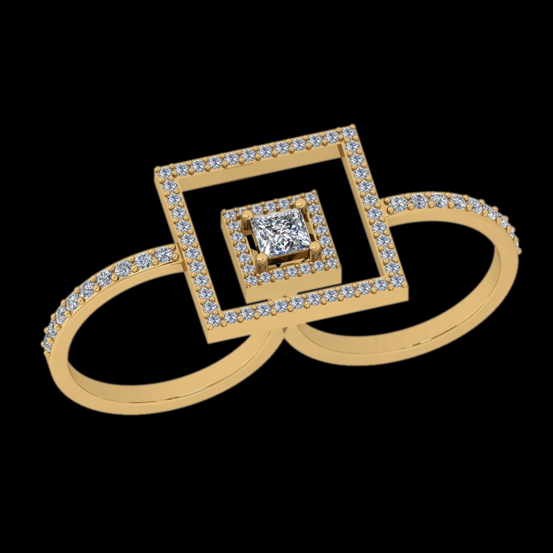 1.13 Ctw VS/SI1 Diamond Prong Set 10k Yellow Gold Engagement Ring: Center Daimond Weight :-0.39 Ctw ( Princess Cut) Color : J-K Clarity : VS/SI1 Side Diamond Weight Of Ctw 0.74 Ctw Color : J-K Clarity : VS/SI1 Daimond Setting : Prong Metal Weight : Approx 6.98 gram 1