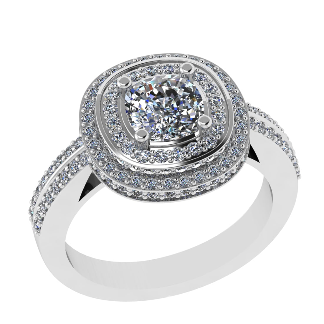 1.93 Ctw VS/SI1 Diamond 14K White Gold Engagement Ring (ALL DIAMOND ARE LAB: Center Diamond Weight :-0.90 Ctw ( Round Cut) Color :- J-K Clarity :VS/SI1 Center Stone Setting : Prong Side Diamond Weight Of Ctw 1.03 Ctw Color : J-K Clarity :VS/SI1 Stone Setting : Prong Metal Weig