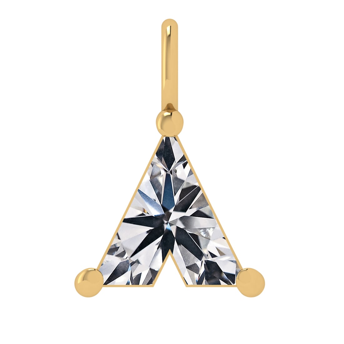 0.49 ctw VS Diamond Style Prong Set 14k Yellow Gold Alphabet-A Pendant (ALL: Total Daimond Weight :-0.49 Ctw Color : White Clarity : VS Setting : Prong Metal Weight : Approx 2.50 gram 14k Yellow Gold Alphabet-A LAB Grown Loose Diamond #3SS96038v15