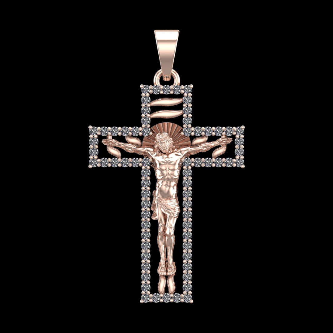 1.02 Ctw SI1/SI2Diamond Prong Set 10k Rose Gold Jesus Theme Pendant (ALL DI: Total Daimond Weight :-1.02 Ctw Color : J-K Clarity : SI1/SI2 Setting : Prong Metal Weight : Approx 6.34 gram 10k Rose Gold Jesus Theme Pendant (ALL DIAMOND ARE LAB GROWN ) #3SS96264v15