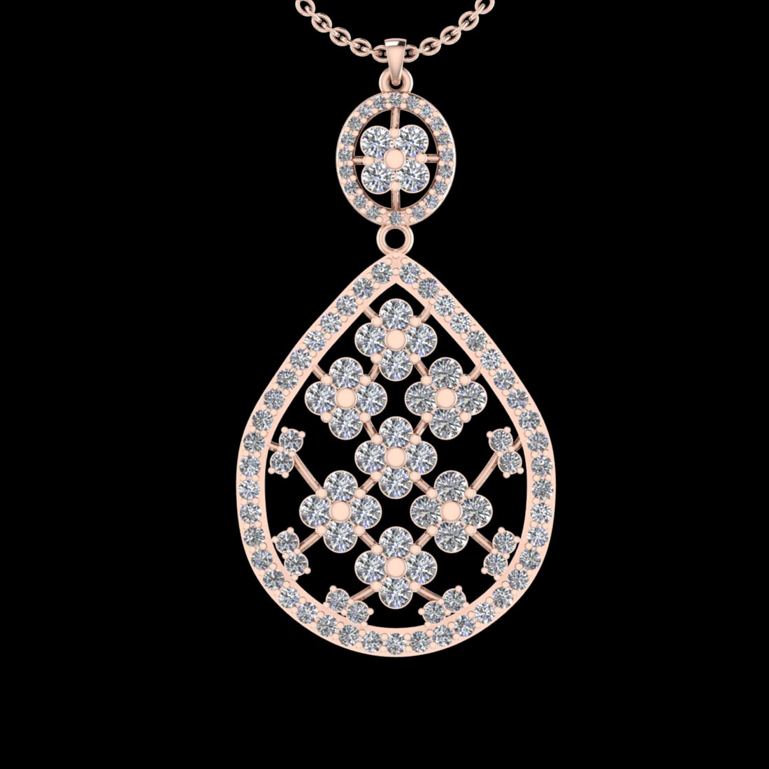 2.17 Ctw VS/SI1 Diamond 10k Rose Gold Pandant (ALL DIAMOND ARE LAB GROWN ): Total Daimond Weight :-2.17 Ctw Color : J-K Clarity : VS/SI1 Setting : Prong Metal Weight : Approx 5.94 gram 10k Rose Gold Pandant (ALL DIAMOND ARE LAB GROWN ) #3SS23412v15