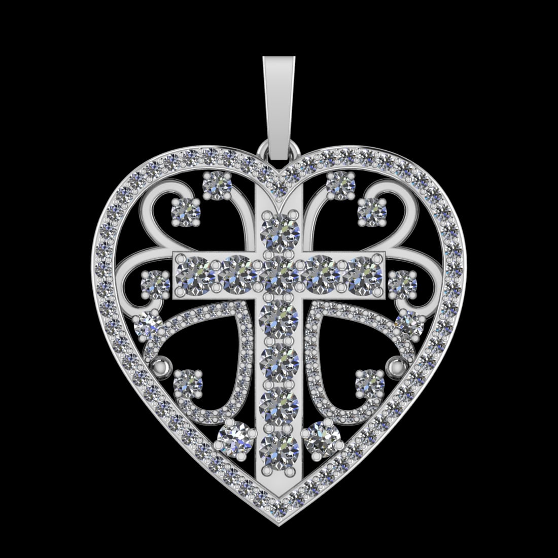 1.80 CtwVS/SI1 Diamond 10k white Gold Pendant (ALL DIAMOND ARE LAB GROWN ): Total Daimond Weight :-1.80 Ctw Color : j-k Clarity : VS/SI1 Setting : Prong Metal Weight : Approx 7.21 gram 10k White Gold Pendant (ALL DIAMOND ARE LAB GROWN ) #3SS96400v15