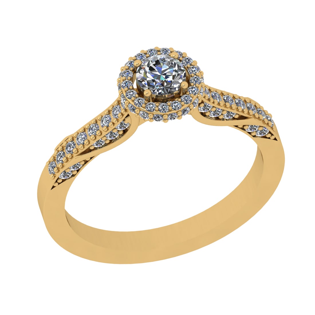 0.76 Ctw SI1/SI2 Diamond Prong Set 14k Yellow Gold Engagement Ring: Center Daimond Weight :-0.25 Ctw ( Round Cut ) Color : G-H Clarity : SI1/SI2 Side Diamond Weight Of Ctw 0.51 Ctw Color : G-H Clarity : SI1/SI2 Daimond Setting : Prong Metal Weight : Approx 3.86 gram 1