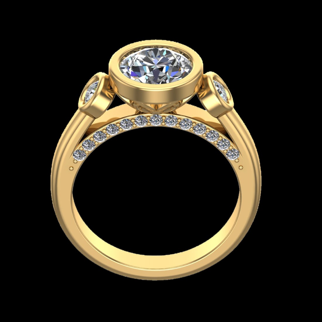 2.61 Ctw VS/SI1 Diamond 10k Yellow Gold Engagement Ring (ALL DIAMOND ARE LA: Center Daimond Weight :-2.00 Ctw ( Round Cut) Color : J-K Clarity : VS/SI1 Side Diamond Weight Of Ctw 0.61 Ctw Color : J-K Clarity : VS/SI1 Daimond Setting : Prong Metal Weight : Approx 8.95 gram 10k