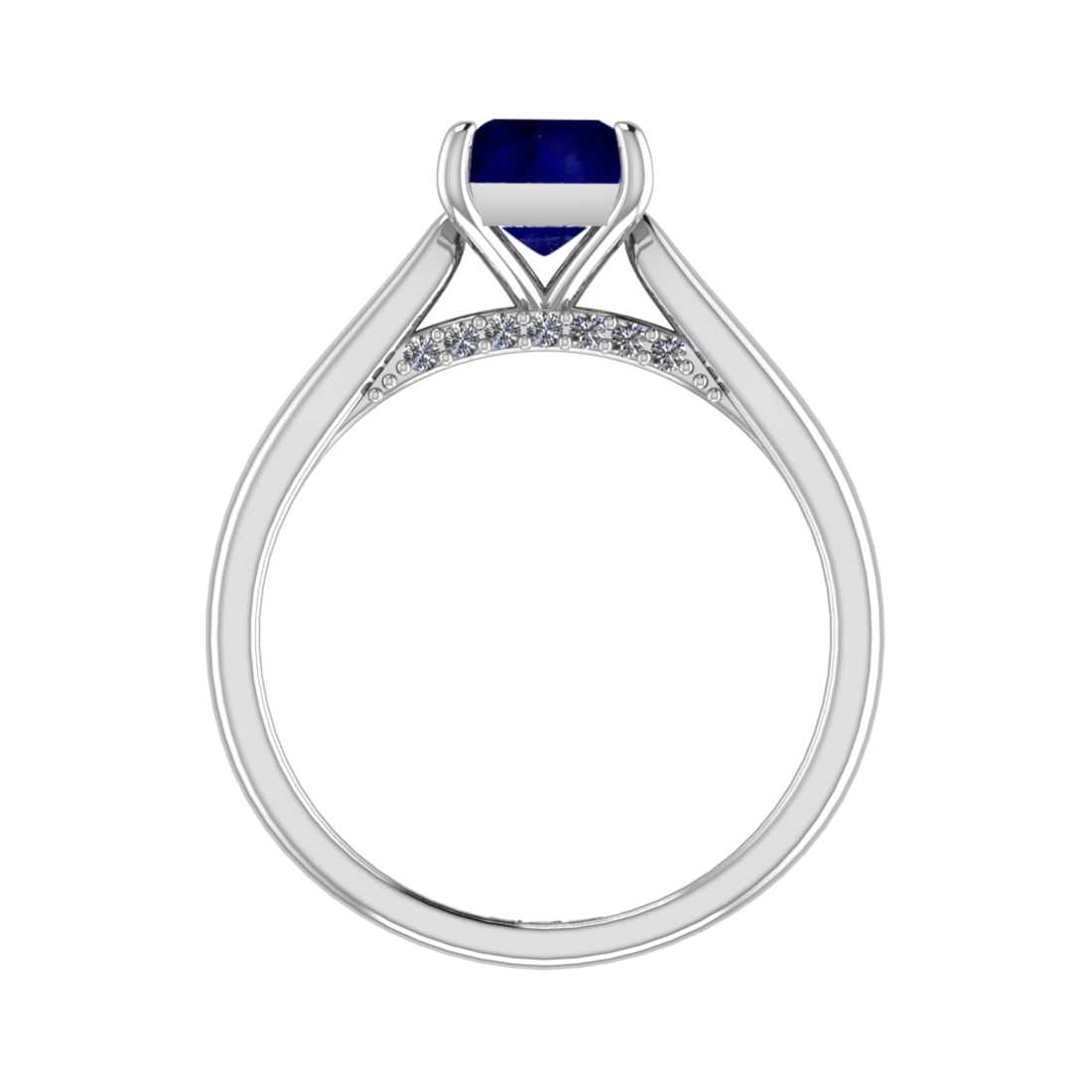 0.82 Ctw VS/SI1 Blue Sapphire and Diamond 14k white Gold Engagement Ring (A: Center Stone Weight :-0.75 Ctw ( Princess Cut) Center Stone Color :-Blue Sapphire Center Stone Setting : Prong Side Diamond Weight Of Ctw :- 0.07 Ctw Color : J-K Clarity : VS/SI1 Daimond Setting : Pro