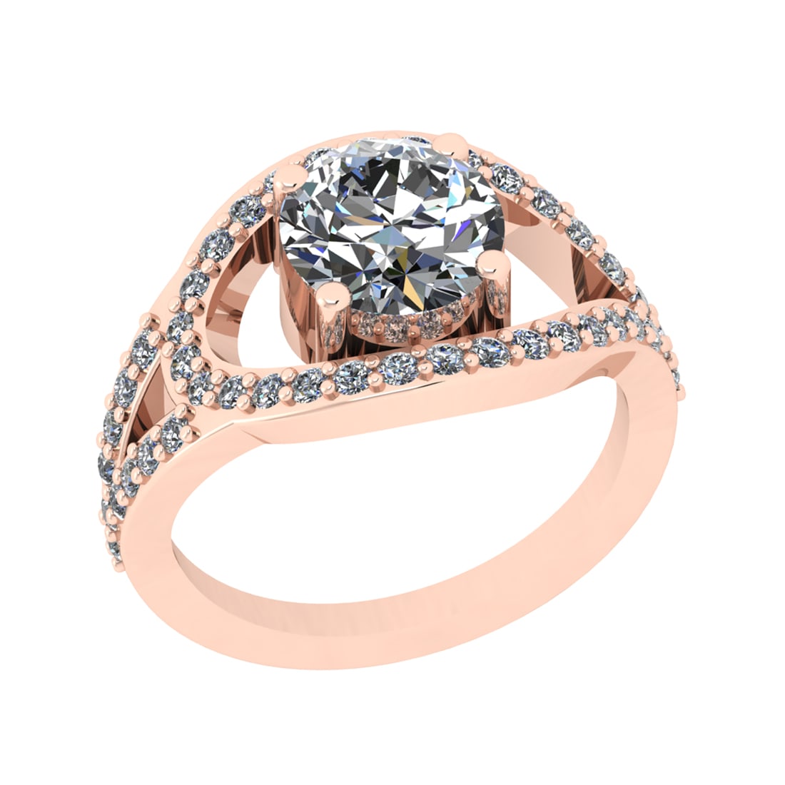 2.41 Ctw SI1/SI2 Diamond Prong Set 14k Rose Gold Engagement Ring: Center Daimond Weight :-1.80 Ctw ( Round Cut) Color : G-H Clarity : SI1/SI2 Side Diamond Weight Of Ctw 0.61 Ctw Color : G-H Clarity : SI1/SI2 Daimond Setting : Prong Metal Weight : Approx 5.81 gram 14