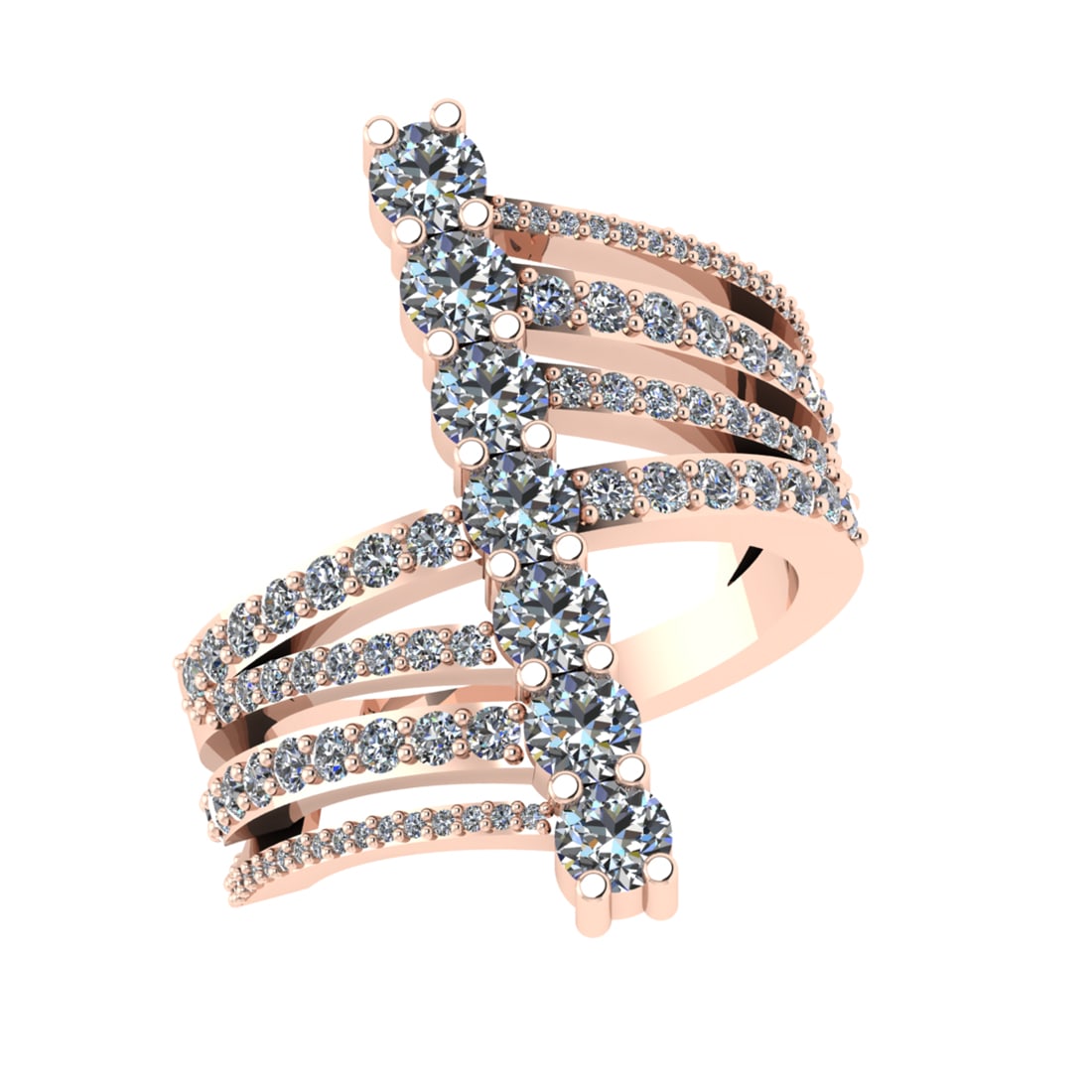 2.04 Ctw SI2/SI1 Diamond Prong Set 14k Rose Gold Engagement Ring (ALL DIAMO (1 of 2)
