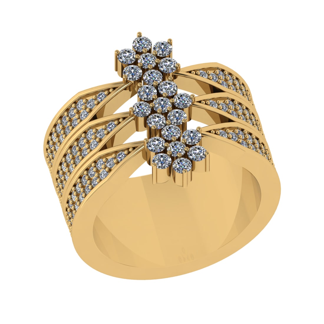 1.24 Ctw VS/SI1 Diamond 14K Yellow Gold Cluster Engagement Ring (ALL DIAMON: Total Diamond Weight :-1.24 Ctw (Round cut) Color :- J-K Clarity :VS/SI1 Setting : Prong Metal Weight : Approx 8.20 Gram 14K Yellow Gold Cluster Engagement Ring Current Ring Size-6 (ALL DIAMOND ARE LA