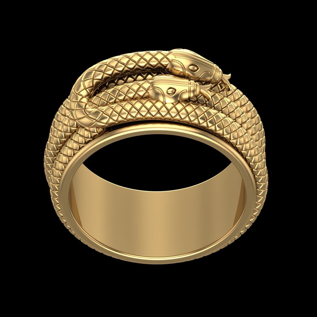 Creature theme Men s Snake Texture 10k Gold Yellow Ring (ALL DIAMOND ARE LA (1 of 2)