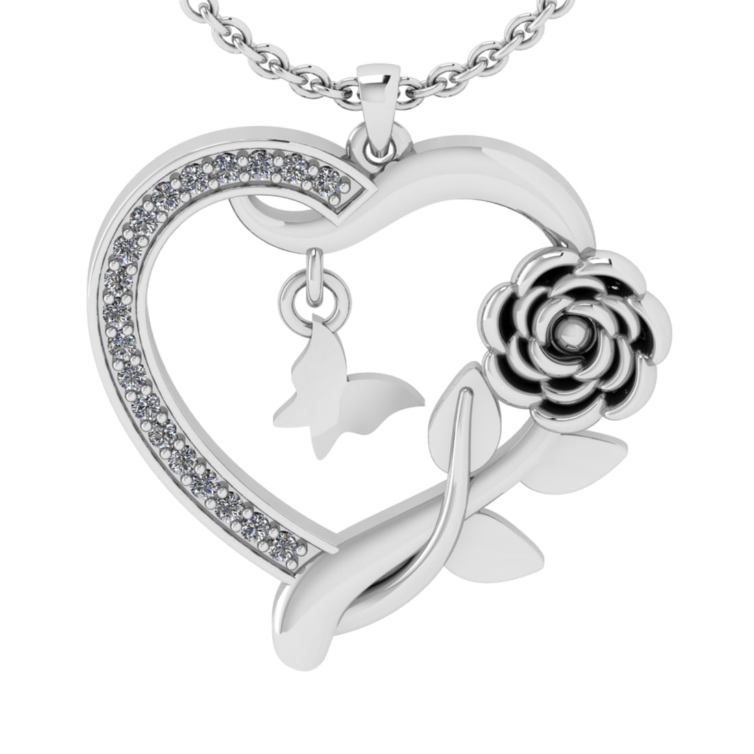 0.25 Ctw VS/SI1 Diamond 14k white Gold Pandant (ALL DIAMOND ARE LAB GROWN ): Total Daimond Weight :-0.25 Ctw Color : G-H Clarity : VS/SI1 Setting : Prong Metal Weight : Approx 3.90 gram 14k White Gold Pandant (ALL DIAMOND ARE LAB GROWN ) #3SS22737v15