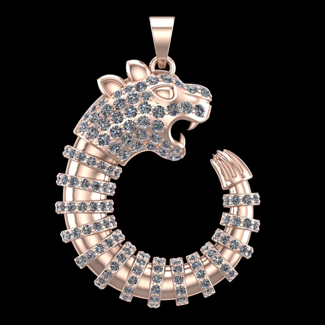 0.78 Ctw VS/SI1 Diamond Prong Set 18k Rose Gold Creature theme Pendant(ALL: Total Daimond Weight :-0.78 Ctw Color : G-H Clarity : VS/SI1 Setting : Prong Metal Weight : Approx 10.30 gram 18k Rose Gold Creature theme Pendant (ALL DIAMOND ARE LAB GROWN ) #3SS77760v15