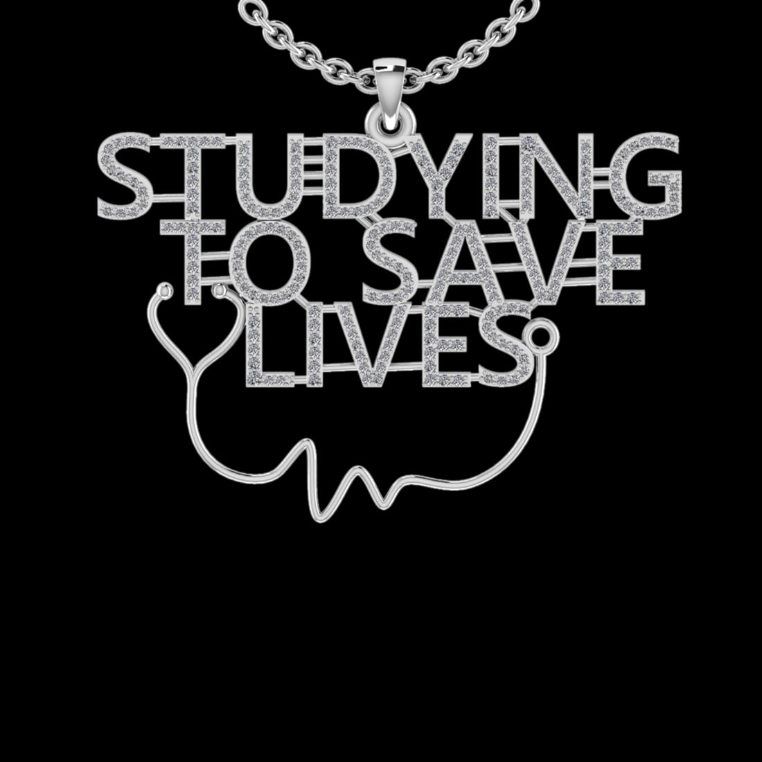 1.45 Ctw VS/SI1 Diamond 10K White Gold Veterinary Doctor theme Pendant (ALL: Total Diamond Weight :-1.45 Ctw (Round cut) Color :- J-K Clarity : VS/SI1 Setting : Prong Metal Weight : Approx 7.90gram 10K White Gold Veterinary Doctor theme Pendant (ALL DIAMOND ARE LAB GROWN ) #3S