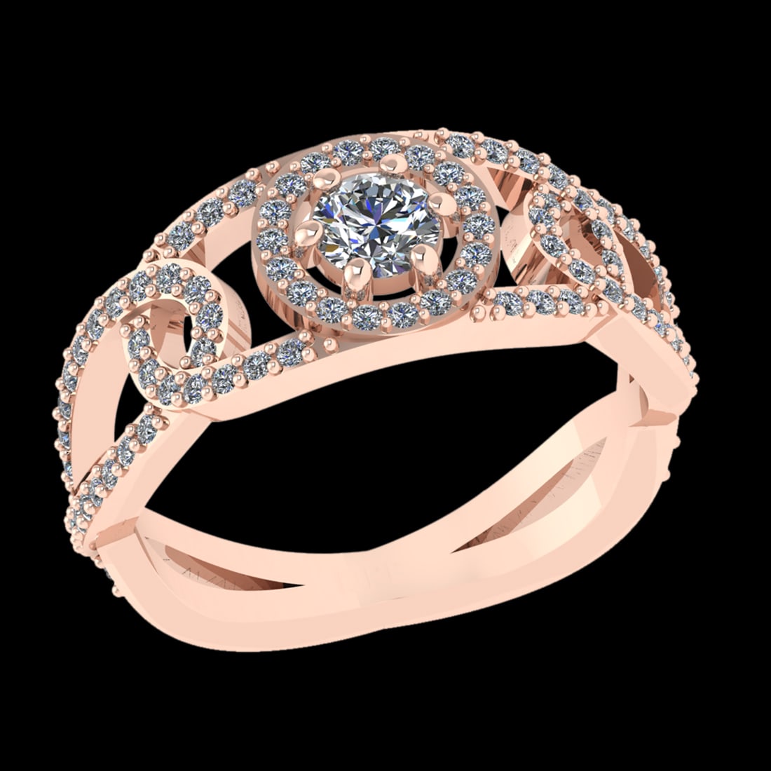 0.67 Ctw VS/SI1 Diamond Prong Set 10k Rose Gold Engagement Ring( (ALL DIAMO: Center Daimond Weight :-0.25 Ctw ( Round Cut) Color : J-K Clarity : VS/SI1 Side Diamond Weight Of Ctw 0.42 Ctw Color : J-K Clarity : VS/SI1 Daimond Setting : Prong Metal Weight : Approx 4.68 gram 10k