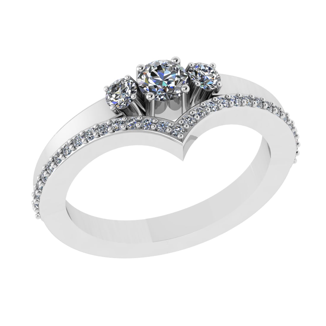 0.60 Ctw VS/SI1 Diamond 14k white Gold Engagement Ring (ALL DIAMOND ARE LAB: Center Daimond Weight :-0.25 Ctw ( Round Cut) Color : G-H Clarity : VS/SI1 Side Diamond Weight Of Ctw 0.35 Ctw Color : G-H Clarity : VS/SI1 Daimond Setting : Prong Metal Weight : Approx 4.91 gram 14k