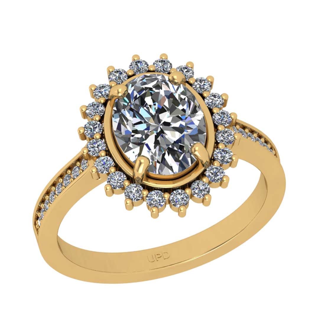 2.44 Ctw VS/SI1 Diamond 14K Yellow Gold Engagement Ring: Center Diamond Weight : 2.00 Ctw (Oval Cut) Center Diamond Color :-G-H Center Stone Setting : Prong Clarity : VS/SI1 Total Weight Of Ctw 0.44 Ctw Color : G-H Clarity : VS/SI1 Stone Setting : Prong Met