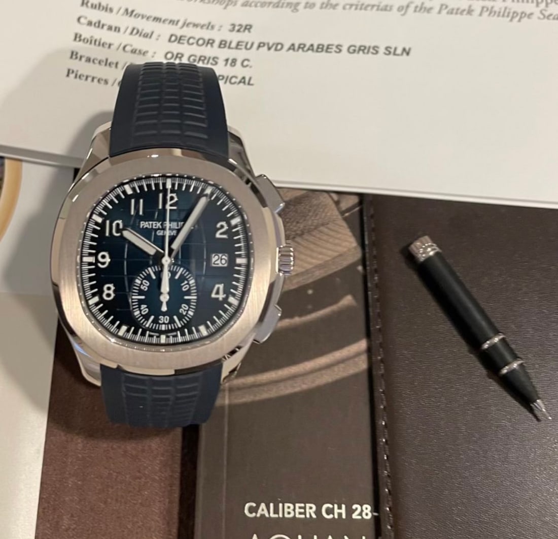 BRAND NEW PATEK PHILIPPE AQUANAT 5168G WHITE GOLD COMES WITH BOX AND PAPERS: BRAND NEW PATEK PHILIPPE AQUANAT 5168G WHITE GOLD COMES WITH BOX AND PAPERS #3SS15624v8