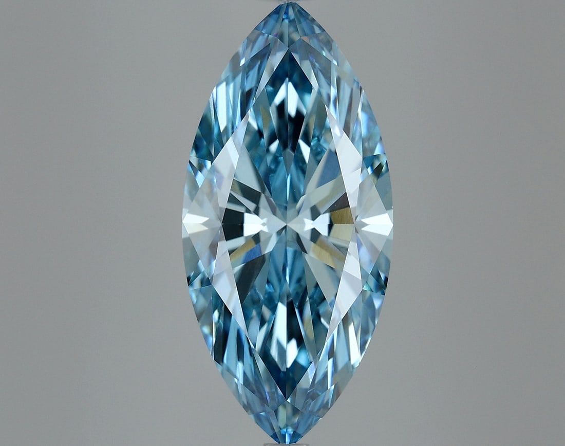 4.81ct Marquise Cut Lab Grown Diamond: IGI CertifiedMarquiseCut Loose Diamond (LAB GROWN) - Weight:4.81 ctw; Color: Fancy Vivid Blue; Clarity: VVS2 #3SS98724v15